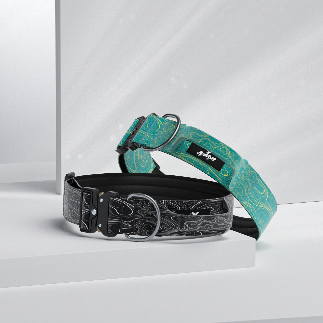 The Atomic Collar in Both Onyx and Teal colorways